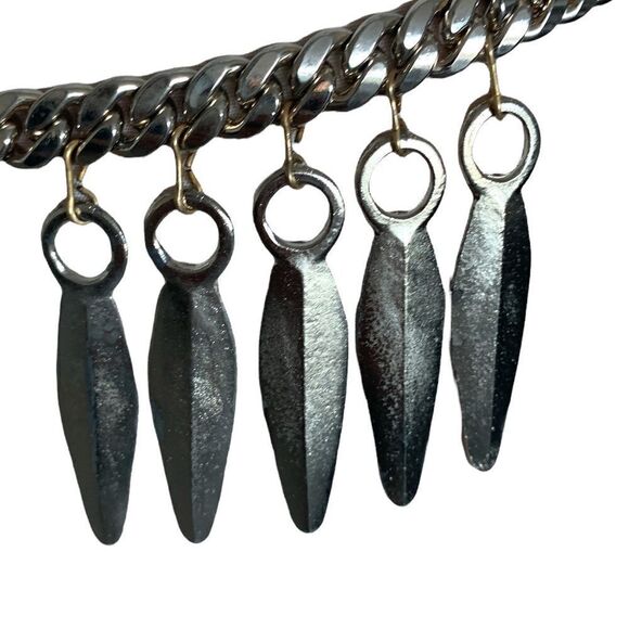 YSL silver chain link belt leaf design - Picture 6 of 14